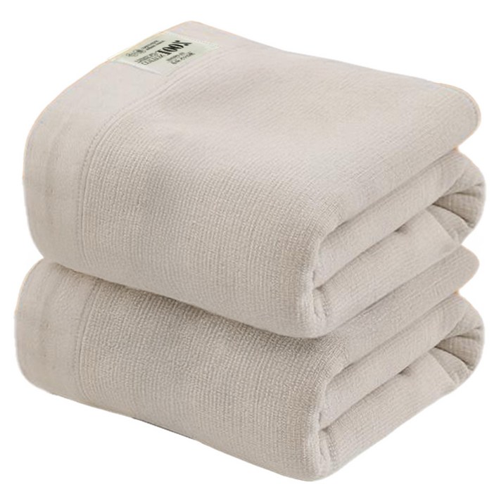 순면거즈 먼지없는 면 수건 타올 면100, 2개, 아이보리