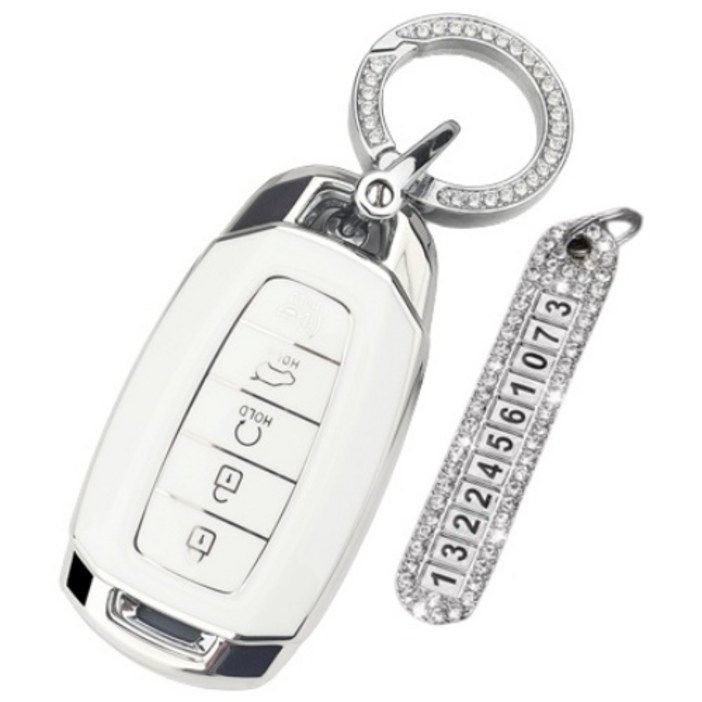 키에티 현대 호환 아반떼CN7 팰리세이드 그랜져IG 실버라인 스마트 키케이스 키홀더