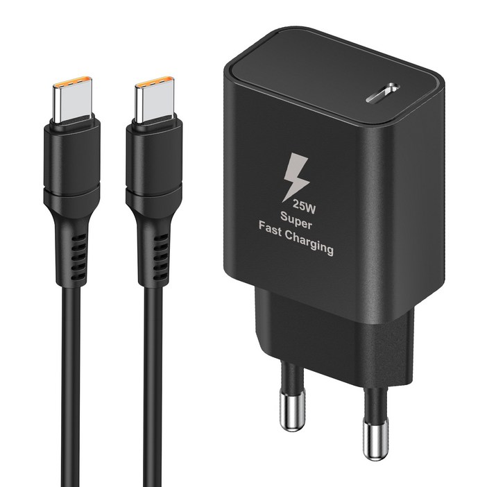 YINTO GaN 65W c타입 고속 충전기 3포트 PD3.0 PPS + C TO C 1M 100w 케이블, 1세트, 블랙