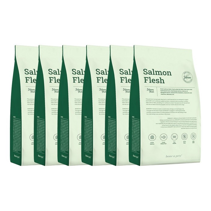 본아페티 플러스 강아지 연어 수제사료, 연어, 1kg, 6개