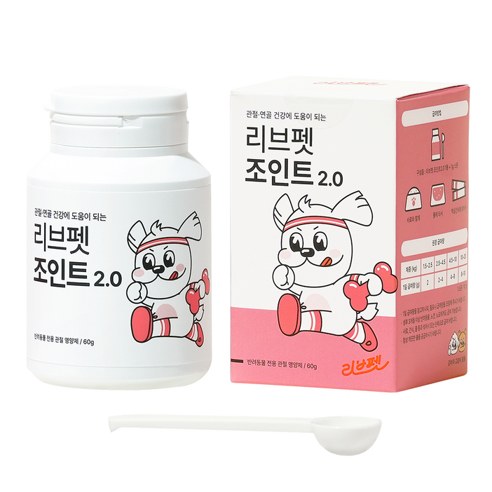 리브펫 조인트 강아지 고양이 관절 영양제 분말형, 뼈/관절강화, 60g, 1개