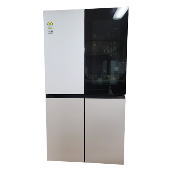 LG전자 디오스 오브제컬렉션 노크온 냉장고 870L 화이트+베이지 T875MHE312 2등급