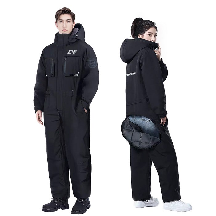 couyor 겨울 라이딩 오토바이 방한복 방한 방풍 배달 방한복 라이더 우주복 겨울 배달 우주복 방한우주복 면안감 바이크 방한복
