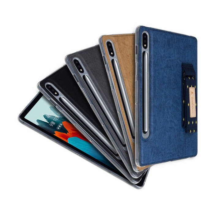 베토벤 갤럭시탭 s7 플러스 FE s6 lite s4 a7 s5e 핸드그립 케이스, 01블랙