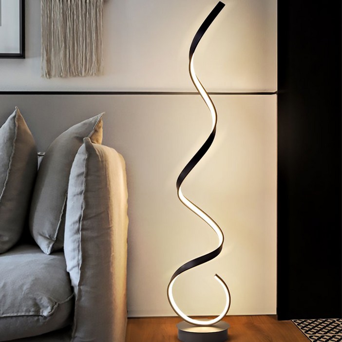 Meyuge 플로어조명 거실 장스탠드 LED 스탠드 조명 침실 인테리어 아트 장스탠드 플로어조명 북유럽인테리어 스탠드무드등, 블랙 원격 조정 무단 디밍