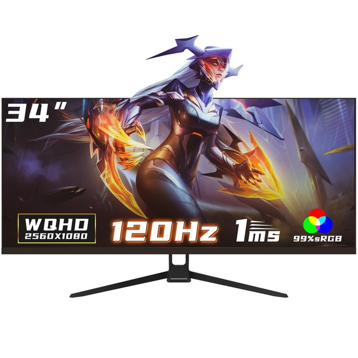 34인치 울트라와이드 커브드 게이밍 모니터 165Hz UWQHD 4k, 27인치 모니터 200Hz FHD, 커브드 컴퓨터 화면, Gawfolk 특가 할인중