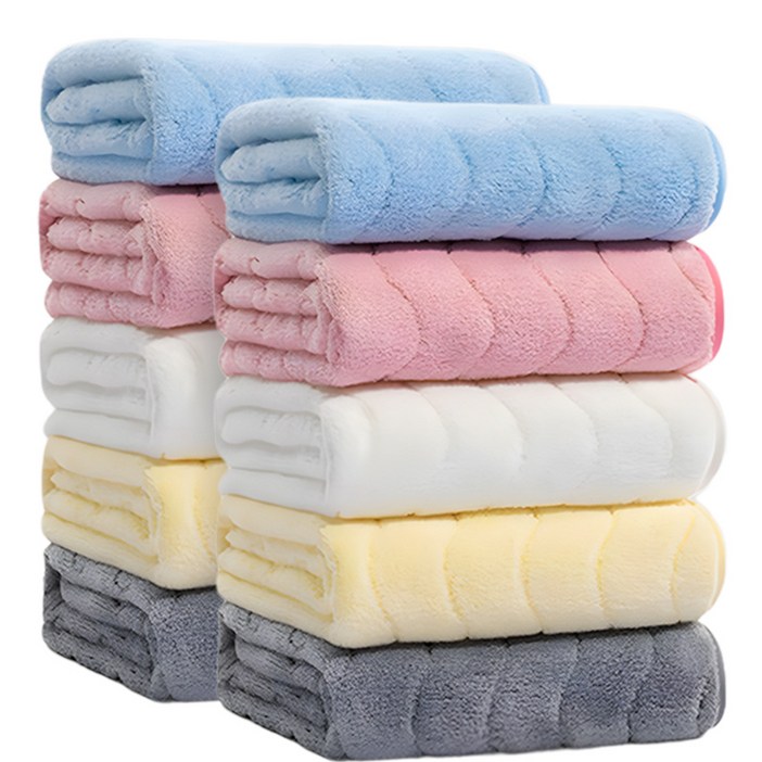 Ahomeone 극세사 수건 먼지 없는 수건 5P 프리미엄 극세사 타올