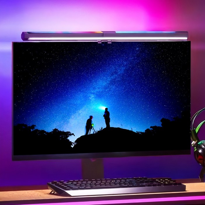 [신제품] 위니즈 모니터 LED조명 듀얼 RGB라이트바 블루라이트차단 WZ-0013B 블랙, 1개, WZ-0013B