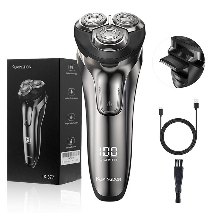 남성용 전기 면도기, 남성용 무선 면도기, 면도용 USB-C 충전식 남성용 전기 면도기, 팝업 트리머가 포함된 방수 습식 건식 면도기, 휴대용 면도기: 코밍돈(KOMINGDON)