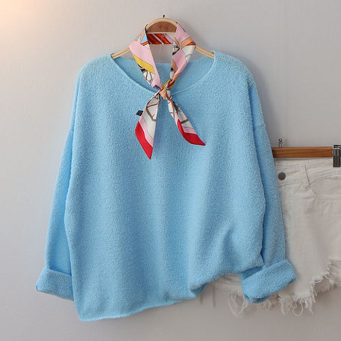 스카이코코 여성 긴팔 티셔츠 간절기 코지 파스텔 니트