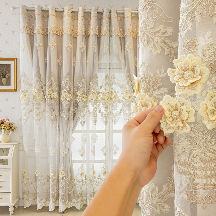 HAROO 유럽식 이중거실 커튼 빛차단 암막커튼 11