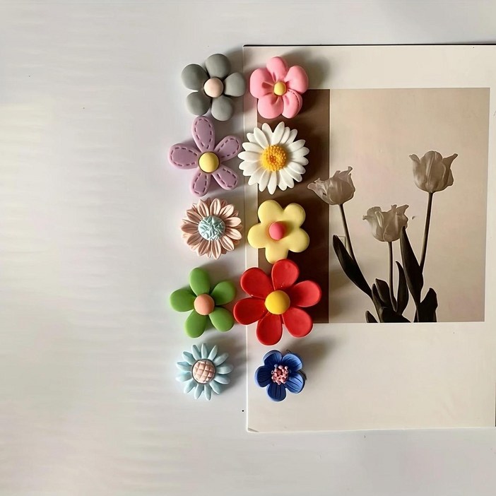 플라워 데코 냉장고 자석 10종 세트 마그넷 장식