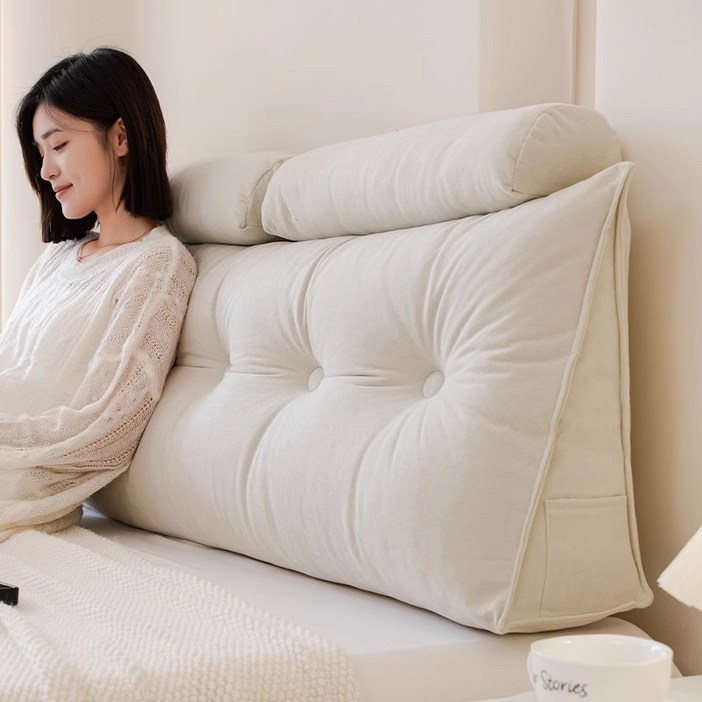 패션플래시 삼각 등받이 침대 쿠션 벨벳 극세사 헤드 쿠션, 아이보리 패션플래시 삼각 등받이 침대 쿠션 벨벳 극세사 헤드 쿠션, 아이보리