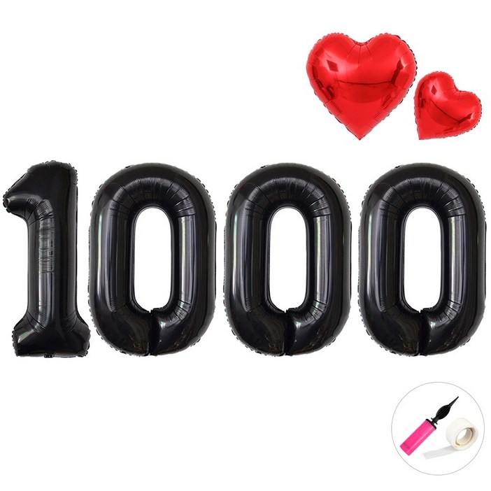 이벤트홀릭 기념일 100cm 블랙 풍선 숫자 파티 세트 결혼 백일 촬영