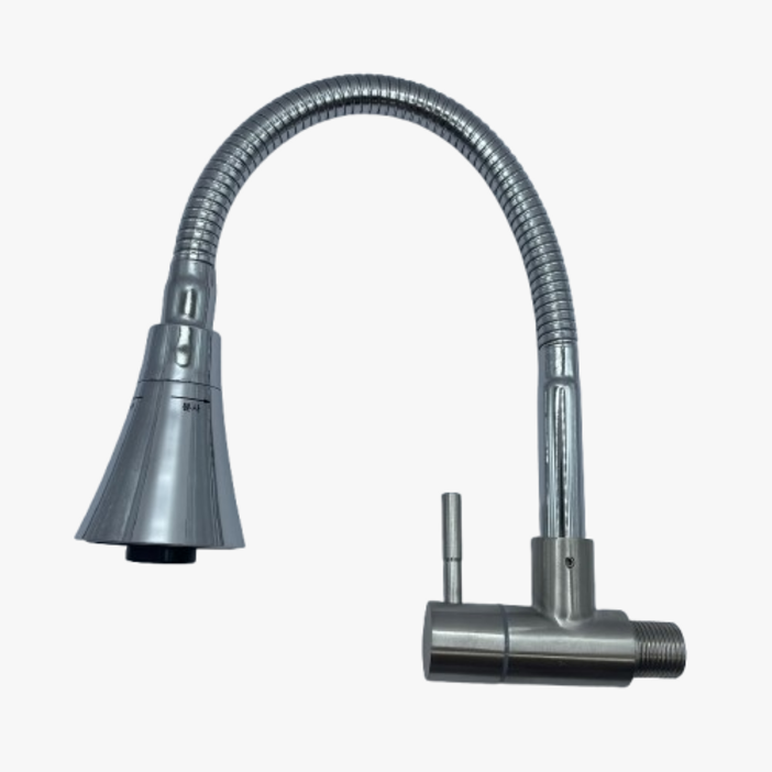 [아이그루트] 단수 가로 세로 자바라 싱크수전 트럼펫형 싱크대 주방 수도꼭지 교체, 1개