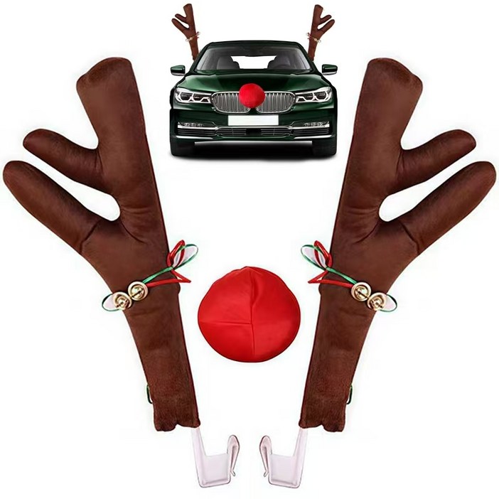 크리스마스 장식 자동차용 크리스마스 세트QCZS, 브라운, 1개