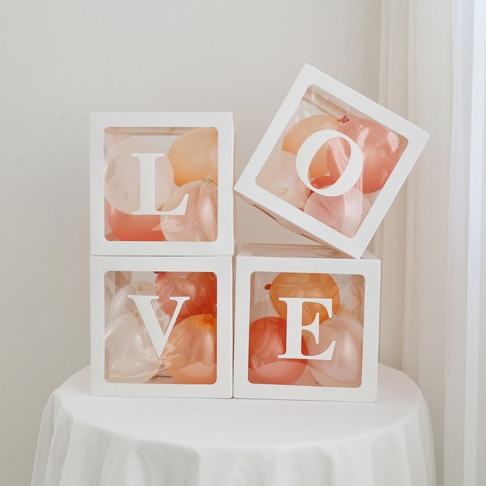 데이지룸 투명 LOVE 레터링 러브박스 단품 풍선 미포함