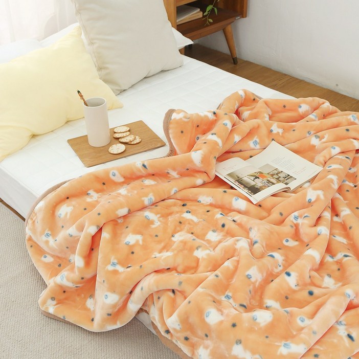 토끼 고밀도2겹 두툼한 밍크담요 다용도 이불겸담요 3size