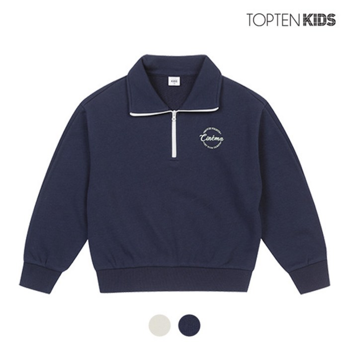 백화점 출고 탑텐키즈 여아 하프넥 집업 맨투맨MKD1TR2201