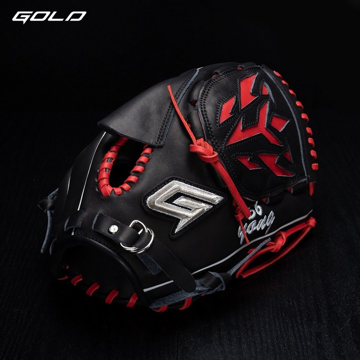 골드 유니크 최준용모델 올라운드 투수 글러브 12인치 블랙레드 GBGPRO 015FB