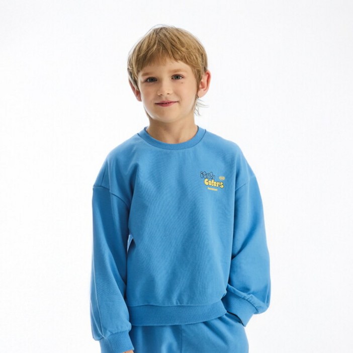 베네통 키즈 그래픽 맨투맨 QAMT10541BL