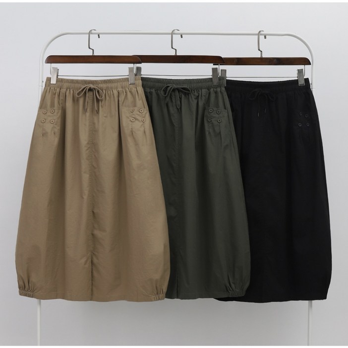 면100 볼륨 항아리핏 롱스커트 여성 데일리 밴딩치마 면100 볼륨 항아리핏 롱스커트 여성 데일리 밴딩치마