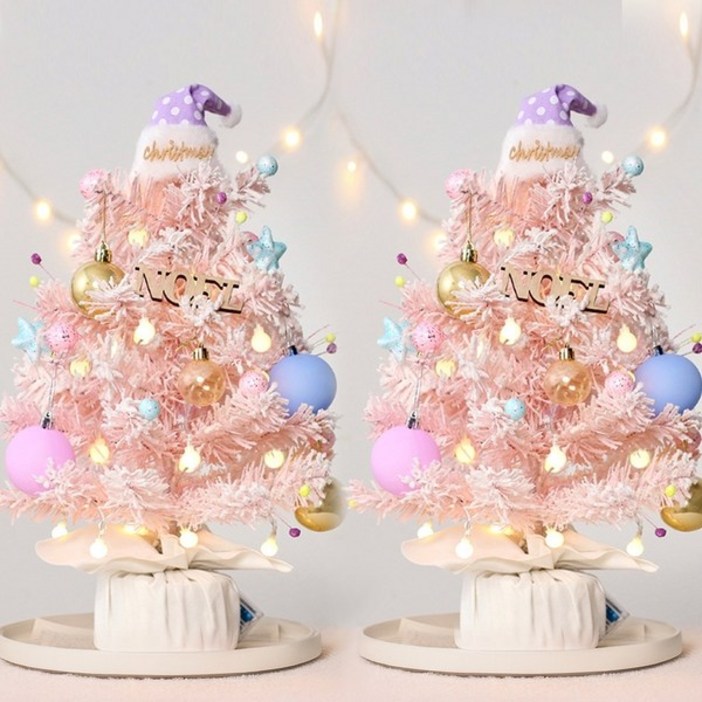 5시건 당일출고 1  1 북유럽 감성 디자인 프리미엄 LED 미니트리 오르골 풀세트 간편조립, 2.핑크핑크