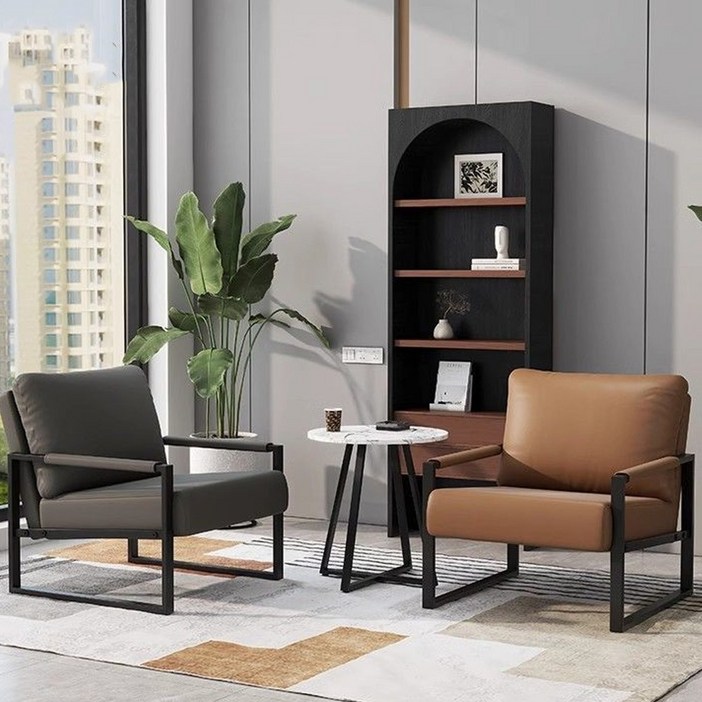 하루꿈 쇼파 의자 감성 거실 사무실 비즈니스 소파 가죽 소파형 편한 의자 체어