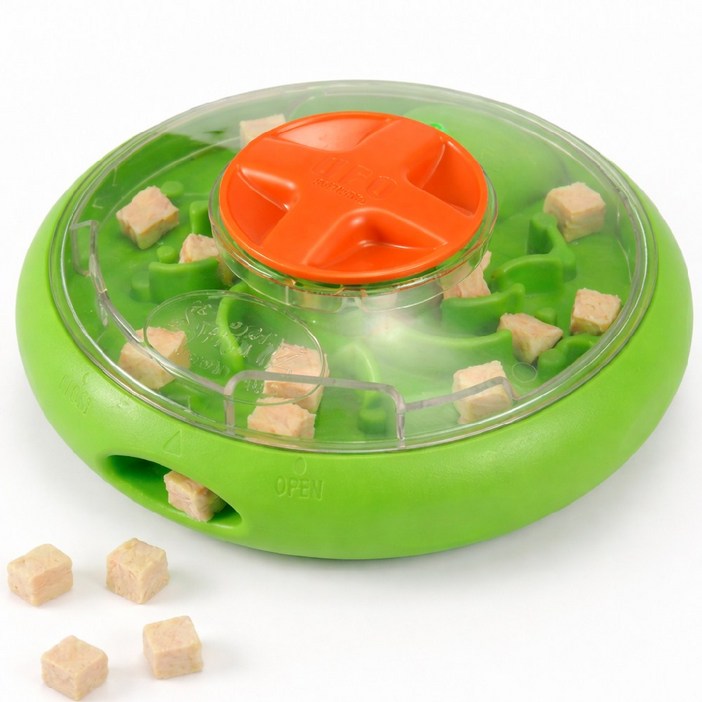 포우퀘스트 방탄UFO 빙글빙글 노즈워크 강아지 간식 장난감, 1세트, 혼합색상