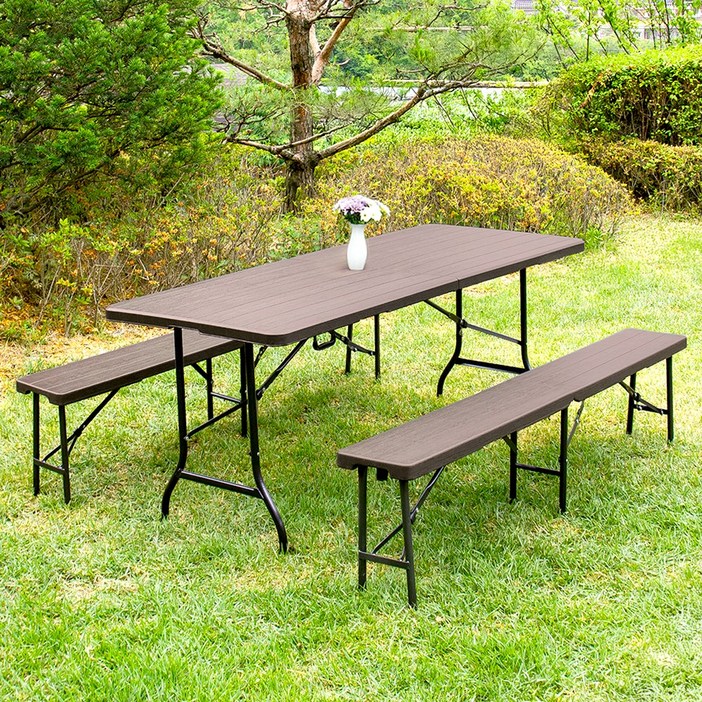 아르망 1800 브로몰딩 접이식 테이블벤치2개 세트, 단일상품