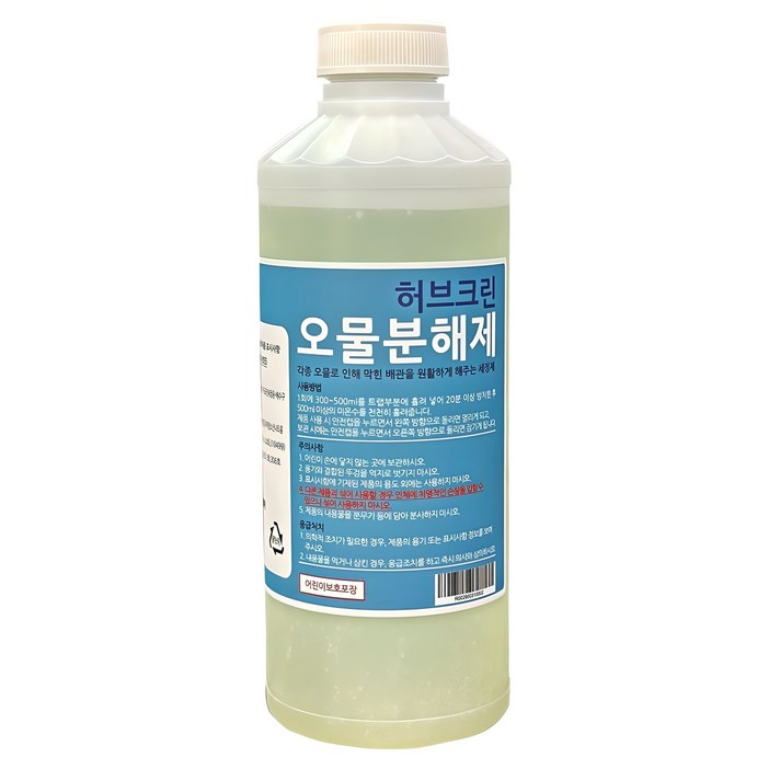 허브크린 오물분해제 하수구 배수구 세정제 머리카락 분해 제거 막힘 해결, 1L, 1kg, 1개