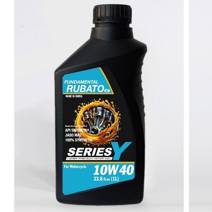 시리즈Y 루바토 오토바이 엔진오일 10W40 100 합성유 교환주기 소음 연비 변화, 1개, 시리즈Y루바토