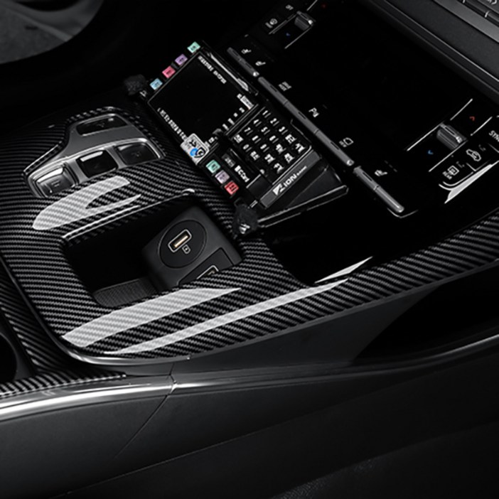 더블랙 호환 더뉴그랜저 기어패널 커버 컵홀더 커버 튜닝 용품 카본 몰딩 악세사리, 기타