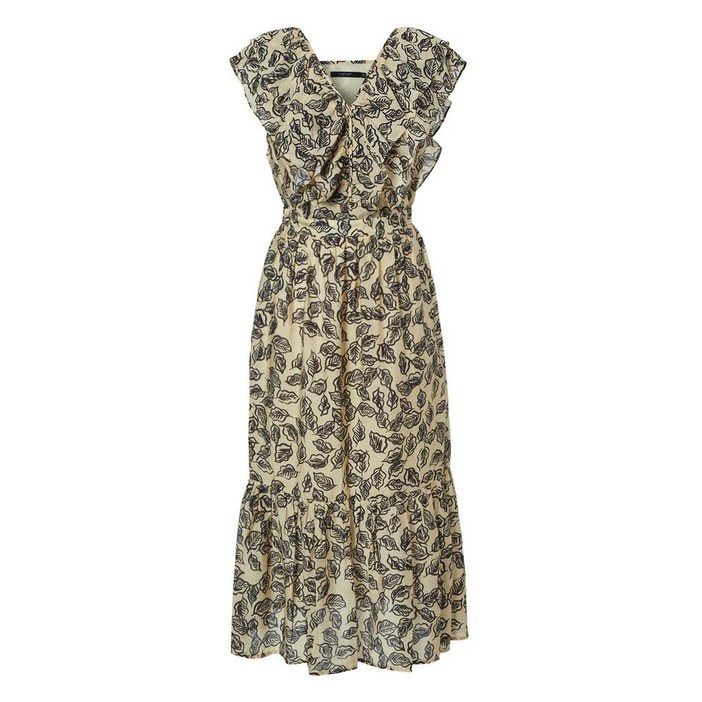 질스튜어트뉴욕 여성 베이지 러플장식 레이온혼방 원피스 D820I2