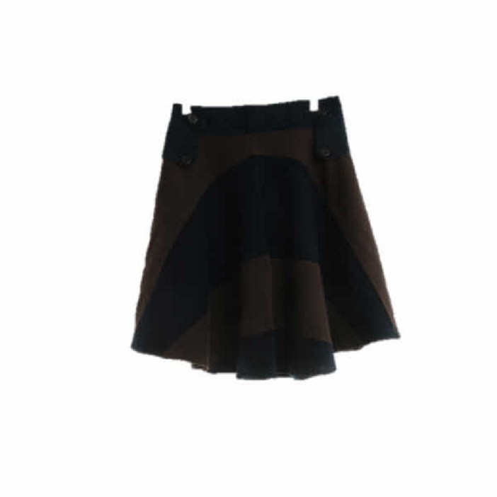 빈폴 네이비브라운 울혼방 배색플레어스커트 여자 S 25 9290