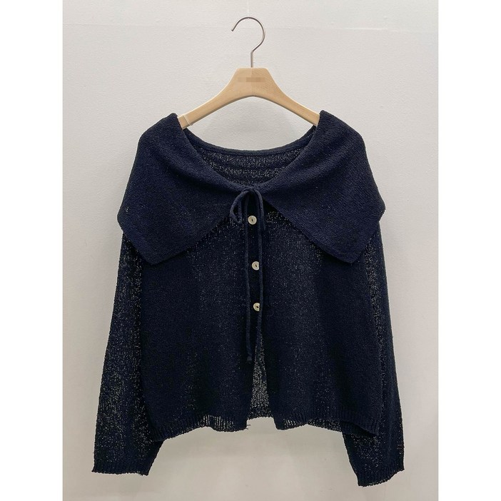 파운드파운드 여성용 빅카라 포인트 부클 간절기 여름 큐티 가디건 4colors