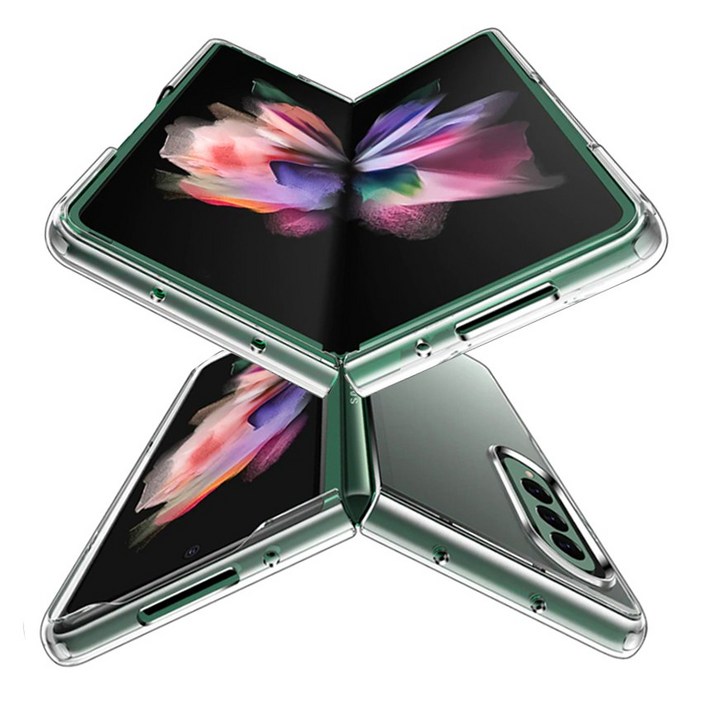 땡처리특가 갤럭시 Z폴드2 Z폴드3 투명 블랙 색상 심플 케이스