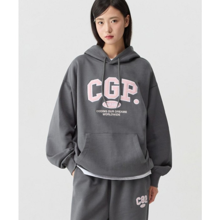 SET 후드티 OR 맨투맨 선택 코드그라피 CGP 아치 로고 셋업_차콜 552386