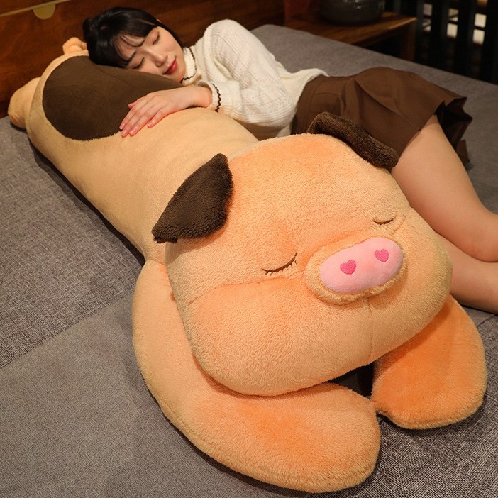 도림 귀여운 돼지 삼형제 인형 안고자는 바디필로우, 브라운