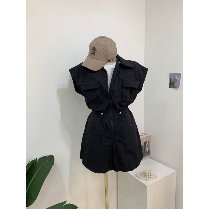 씨샵인더룸 / (신상 무료배송)제온 바스락 아웃포켓 스트링 집업 반바지 점프슈트 4color