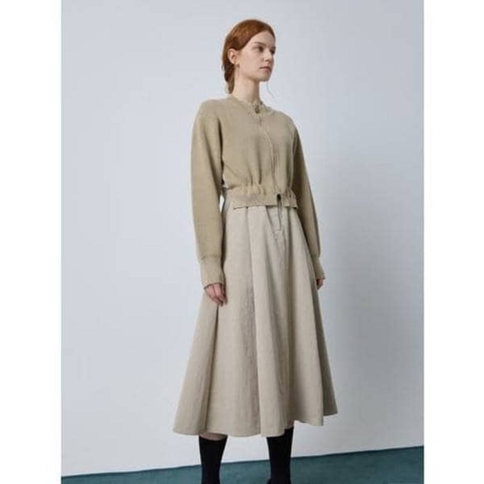 국내백화점 CC콜렉트 원피스 씨씨콜렉트 울 니트 블록 플레어 C244PSE051 롱원피스 하객룩