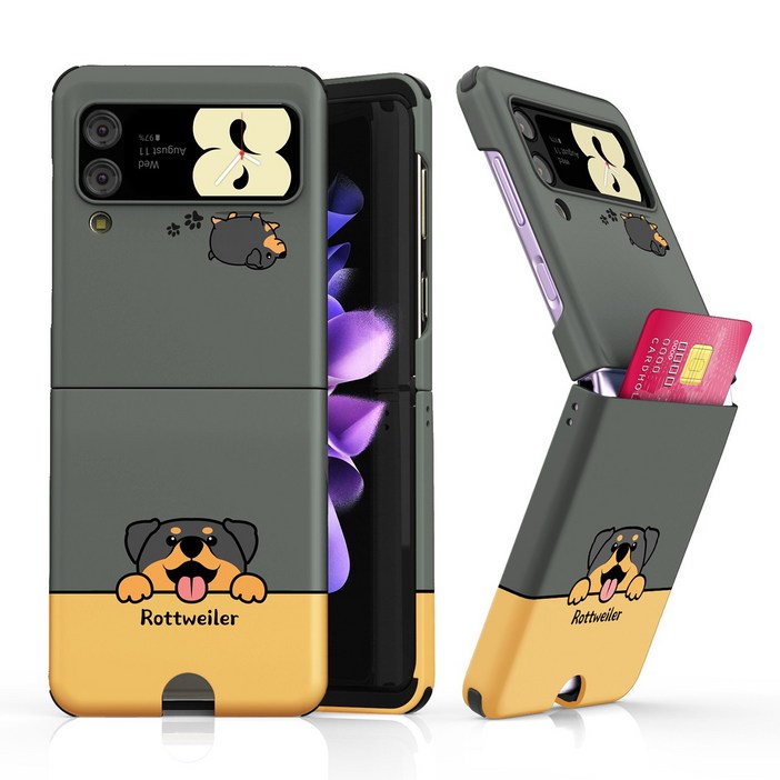 이디즌 삼성 갤럭시 Z플립3 5G ZPOP 빼꼼 퍼피 카드케이스