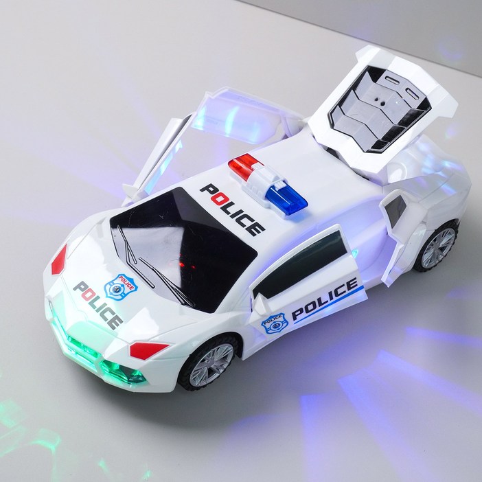 LED 움직이는 미러볼 경찰차 변신자동차 장난감 미니카 선물