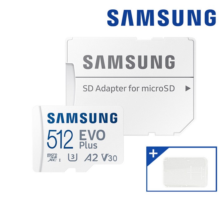 삼성전자 공식인증 정품 마이크로SD 카드 EVO PLUS MB-MC512KR + SD카드 케이스