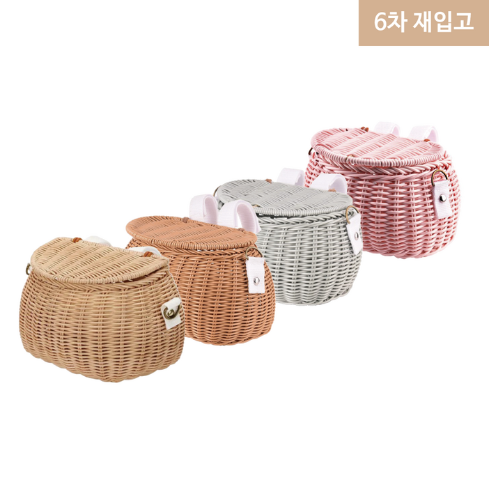 라탄바구니 이디뚜뚜 스쿠터 자전거 킥보드 클래식바구니 탈부착