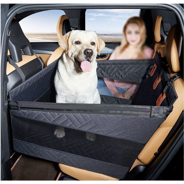 휘서댕 강아지 뒷자리 넓고 편안한 방수 카시트, 1개, 블랙