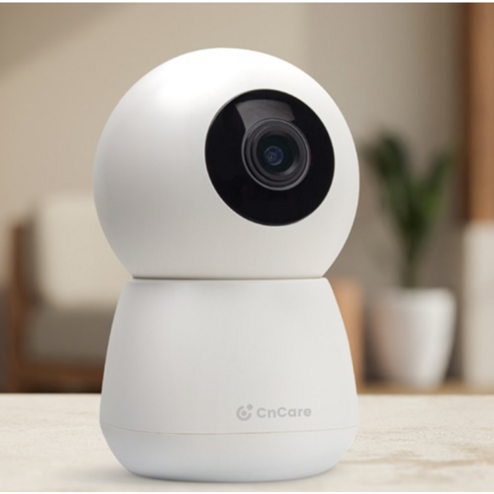 CnCare 씨앤케어 해킹 걱정 없는 국산 서버 홈캠 인공지능 홈카메라 400만화소 가정용 홈 CCTV, 아기 강아지 고양이 베이비 홈캠, 1개