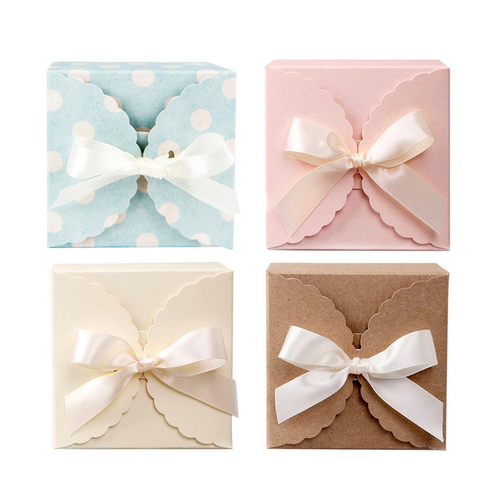 헬로리빙 레이스 상자 선물용 포장 박스 20P 리본 포함, 크라프트