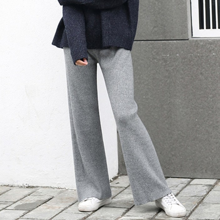 로렌미 올밴딩 와이드 니트 팬츠