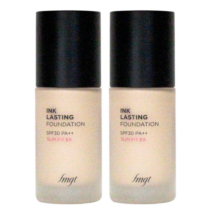 더페이스샵 잉크래스팅 파운데이션 슬림핏 이엑스 30ml, 2개, (N201호) 애프리콧베이지